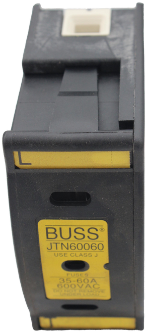 L 
 BUSS 
 JTN60060 
 USE CLASS J 
 FUSES 
 35-60A 
 600VAC