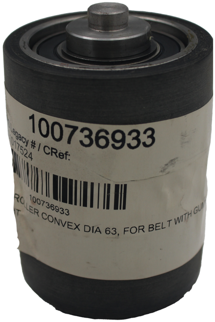 100736933 
 egacy # / CRef: 
 017524 
 100736933 
 TAIL ROLLER CONVEX DIA 63, FOR BELT WITH GUI 
 FLIGHT