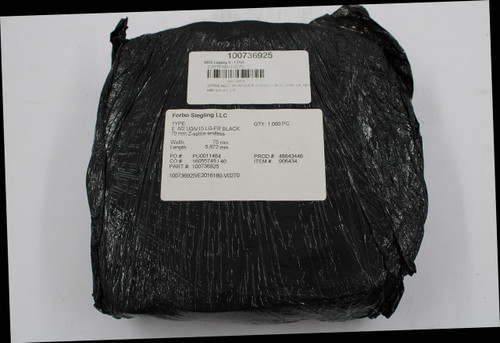 100736925 
 SRS Legacy # / CRef: 
 E2016180-V0270 
 100/36925 
 SPARE BELT WITH GUIDE FLIGHT FOR TS 6290 LR 587 
 MM; YG=KT 228 
 Forbo Siegling LLC 
 TYPE: 
 QTY: 1.000 PC 
 E 8/2 UO/15 LG-FR BLACK 
 70 mm Z-splice endless 
 Width 
 75 mm 
 Length: 
 5,872 mm 
 PO #: 
 PU0011484 
 PROD #: 48643446 
 CO #: 
 16055749 / 40 
 ITEM #: 
 906434 
 PART #: 100736925 
 100736925/E2016180-V0270
