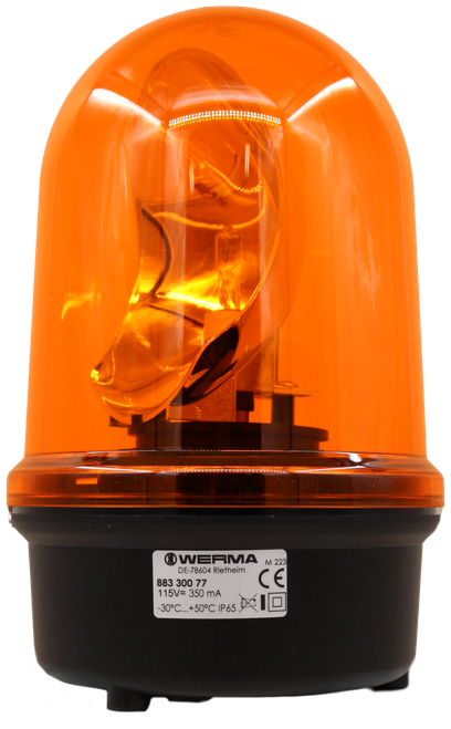WERMA 
 M 223 
 DE-78604 Rietheim 
 CE 
 883 300 77 
 115V= 350 mA 
 30℃ ... +50℃ IP65 XID 
 3025935 
 WERMA® 
 Drehspiegelleuchte BM 115VAC/DC YE 
 Rotating Mirror Beacon RM 115VAC/DC VE 
 100737178 
 SRS Legacy # / CRef: 
 3025935 
 100737178 
 SIGNAL LAMP, YELLOW