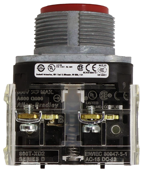 BATE &G 
 OUUV ~ MAX 
 A600 0600 
 SPE 
 CE 
 Bradley 
 LISTED 
 IND. CONT. EQ 
 800T-XD2 
 SERIES D 
 EN/IEC 60947-5-1 
 AC-15 DC-13