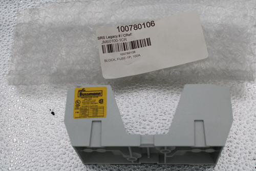 100780106 
 SRS Legacy # / CRef: 
 JM60100-1CR 
 100780106 
 BLOCK, FUSE-1P, 100A 
 Bussmann 
 ----