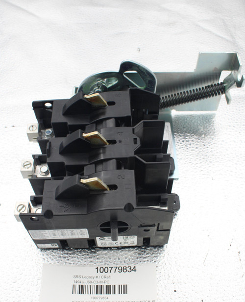 4 
 2 
 SPIT 
 AD 14 
 25 WO CEONE 
 100779834 
 SRS Legacy # / CRef: 
 1494U-J60-C3-M-PC 
 100779834 
 DISCONNECT - FUSED DISCONNECT SWITCH, 60