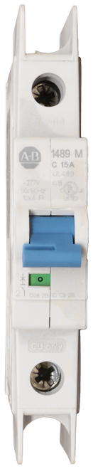 A-B 
 1489-M 
 C 15A 
 UL 4,89 
 ~277V CB 
 50/60Hz 
 10KAR 
 LISTED 
 O 
 2 
 008 2B 1D 09 28 
 CU-only