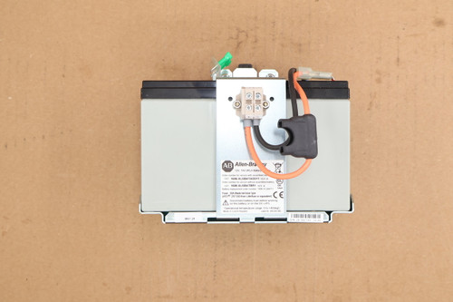 AB 
 Allen-Bra 
 12V; 7Ah VRLA Batter 
 Order number for version with assembled bat 
 ISBATASSVI OF 
 CAT 1606-XLSBATASSY1 SER A 
 Order number for version without assembled battery 
 GL) 
 CAT 1606-XLSBATBR1 SER A 
 Battery replacement order number: 1606-XLSBAT1 
 Lloyd 
 Fuse: 30A Blade terminal type 
 (ATO®) 257 030 from Littelfuse or equivalent) 
 CE 
 Disconnect battery fuse before working 
 the battery or on the DC-UPS. 
 on the battery or on the DC-UPS. 
 Operational temperature range: 0 to +40degC 
 Made in Czech Republic 
 Label-Nr. 359.920.38D 
 MAY 24 
 S/N 28 360 191 359 38 B