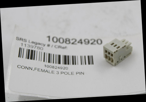 100824920 
 SRS Legacy # / CRef 
 1139780 
 100824920 
 CONN,FEMALE 3 POLE PIN