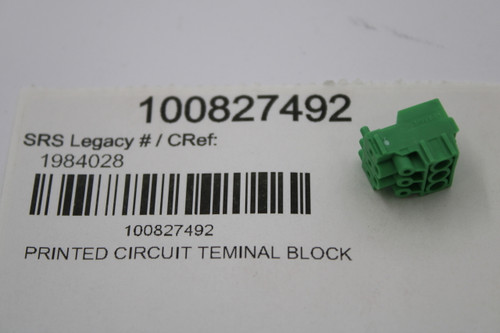 100827492 
 SRS Legacy # / CRef: 
 1984028 
 100827492 
 PRINTED CIRCUIT TEMINAL BLOCK