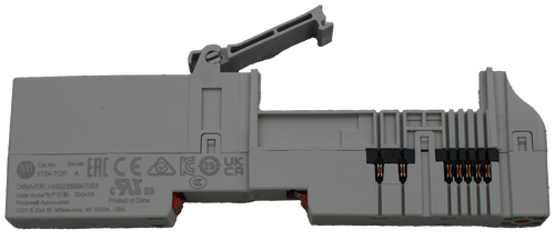 AB 
 Cat.No. 
 Series 
 ERICECKOU 
 1734-TOP A 
 DIR/VER:10002368907/03 
 Date code/生产日期:220415 
 Rockwell Automation 
 Product of China 
 1201 S 2nd St. Milwaukee, WI 53204, USA
