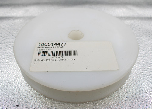 100514477 
 SRS Legacy # / CRef: 
 3-8380-3310 
 100514477 
 SHEAVE , UHMW B1 CABLE 7" DIA