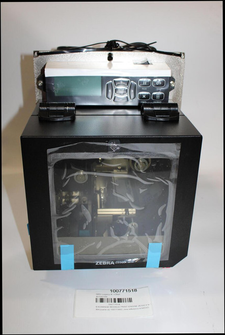 DAIN 
 SETUP 
 PAUSE 
 FEED 
 EXIT 
 x 
 CANCELCALIBRATE 
 ZEBRA ZE500 
 100771518 
 SRS Legacy # / CRef: 
 40100166 
 100771518 
 EXCHANGE MODULE PRINT ENGINE ZE500 4 In 
 RH (same as 100773862, new reference # 84532)
