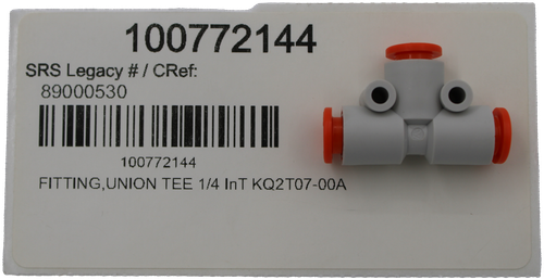 100772144 
 SRS Legacy # / CRef: 
 89000530 
 100772144 
 FITTING, UNION TEE 1/4 InT KQ2T07-00A