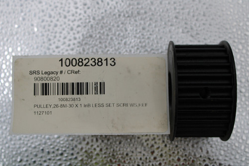 100823813 
 SRS Legacy # / CRef: 
 90800820 
 100823813 
 PULLEY,26-8M-30 × 1 InB LESS SET SCREWS,REF 
 1127101