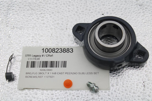 CHINA 
 FHS205- 8 
 100823883 
 SRS Legacy # / CRef: 
 1117838 
 100823883 
 BRG,FLG 3BOLT X 1 InB CAST PEER(NO SUB) LESS SET 
 SCREWS,REF 1127821