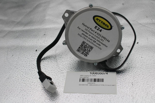 ® 
 HYTROL 
 E24 
 Hytrol Part # 033.090146 
 US Patent 6,860,381 
 For reorder or more information 
 please scan QR code 
 http://bit.ly/e24motorinfo 
 100835074 
 SRS Legacy # / CRef: 
 033.090141 
 100835074 
 E24 MOTOR - 48W,24VDC,D TYPE,2.5 InLG SHFT