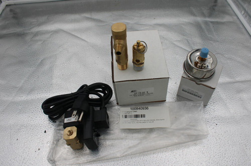 THỊT 
 2 5 PRO-2021-25414·CBM 
 2.5".0-300 
 1/4" NPT / 115 VAC / 230 PS 
 100840936 
 'S Legacy # / CRef: 
 TANK KIT 
 2321 
 100840936 
 SPART CONSISTING OF 0-300 PSI GAUGE, 2523 AUTO 
 RAIN. AND 1/2 In, 150 PSI SAFET 
 PSI SAFETY VALVE