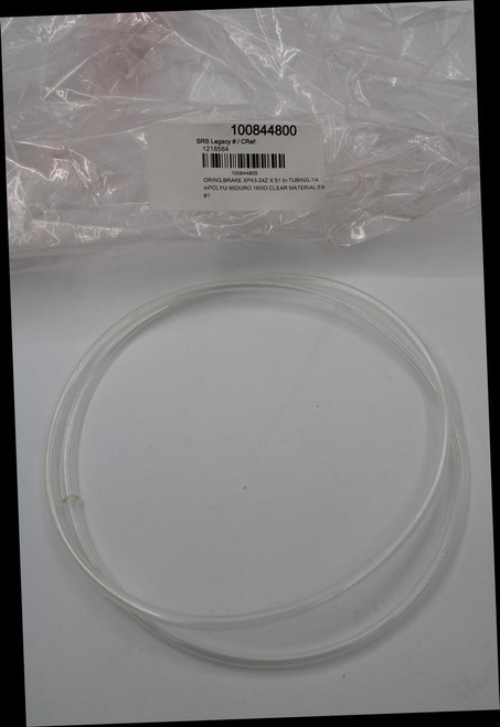 100844800 
 SRS Legacy # / CRef: 
 1218584 
 100844800 
 ORING, BRAKE XP43-24Z X 51 In-TUBING, 1/4 
 InPOLYU-95DURO.160ID-CLEAR MATERIAL:FR 
 #1