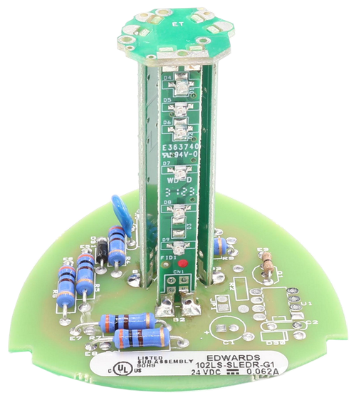 ET 
 O 
 D4 
 D5 
 D6 
 E363740 
 FLO94V-0 
 D7 
 WU-D 
 8 :28. 
 DB 
 D31 
 FID 1 
 CN1 
 JP 
 B2 
 E 
 R7 
 ES 
 UL 
 C 
 EDWARDS 
 SUB-ASSEMBLY 102LS-SLEDR-G1 
 24 VDC :T 0.062A
