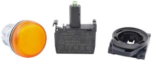 WHITE - 17 mA 
 800F-N3W 
 SER.B 
 IEC/EN 60947-5-1 Plant 5010 
 Ue=24V ~ Mat. No. PN-1114 11 
 25 Allen-Bradley 
 XG 
 PRODUCT OF SINGAPORE 
 CE EK 
 LISTED 
 X2 
 IND. CONT. EQ. A 191