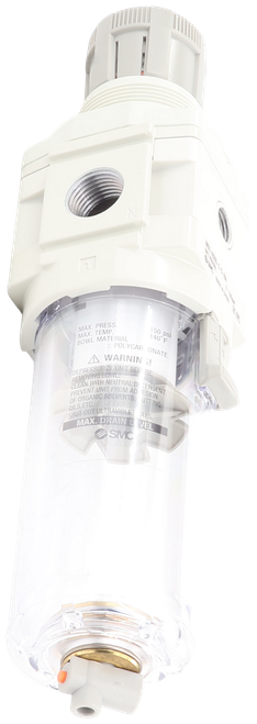 Z 
 MAX. PRESS 
 MAX. TEMP. 
 BOWL MATERIAL 
 150 psi 
 40 F 
 : POLYCARBONATE 
 A WARNIN ! 
 DEPRESSURIZE UNIT BEF 
 REMOVING BOWL 
 RE 
 CLEAN WITH NEUTRAL DI 
 PREVENT UNIT FROM AD 
 OF ORGANIC SOLVENTS. 
 OILS,ETC. 
 ERGENT. 
 "ESION 
 UTTING 
 SHUT OUT ULTRAVIOLET AYS 
 MAX. DRAIN LEVEL 
 SIVIC 
 £