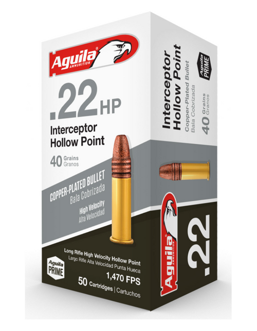 Aguila Interceptor High Velocity 22lr 40gr HP 50rd 1B220321 Aguila Interceptor High Velocity 22lr 40gr HP 50rd 1B220321