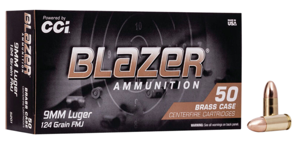 CCI Blazer Brass 9mm 124gr FMJ 50rd 5201