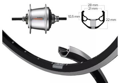 Rueda Trasera Winora Ryde Zac 421 Shimano Nexus