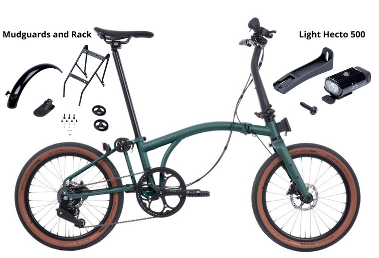 Bicicleta Brompton G-Line + Mudguards and Rack 8V + Light Hecto 500 2026