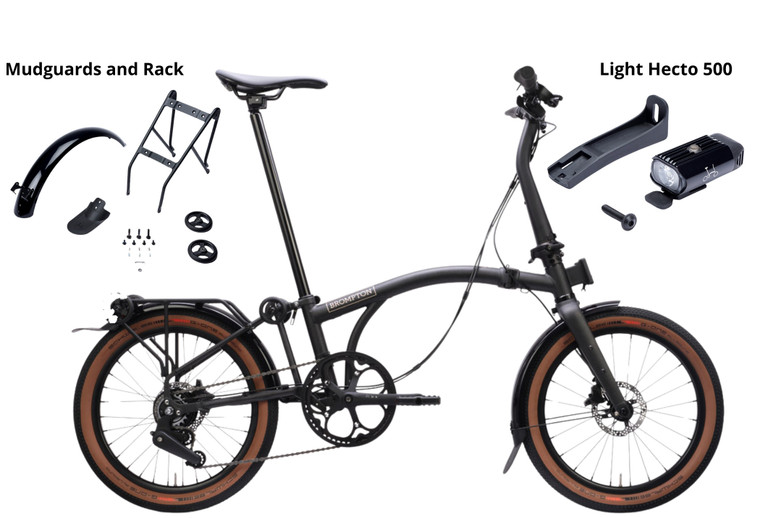 Bicicleta Brompton G-Line + Mudguards and Rack 8V + Light Hecto 500 2026