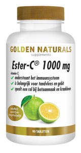 Golden Naturals Ester-C 1000 mg, 90 tabletten, vitamine C supplement met gebufferde vorm.