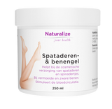 Naturalize Spataderen- & benengel, witte pot met benen op de verpakking, 250 ml, natuurlijke verzorging.