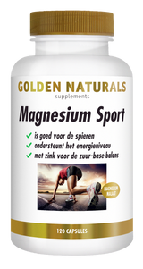 Golden Naturals Magnesium Sport supplementen flesje met 120 capsules