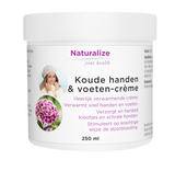 Naturalize Koude handen & voeten-crème, witte pot met deksel, 250ml, crème voor handen en voeten.
