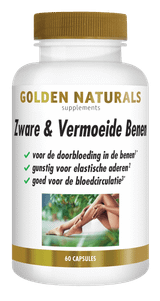 Golden Naturals Zware & Vermoeide Benen supplementen flesje met 60 capsules.