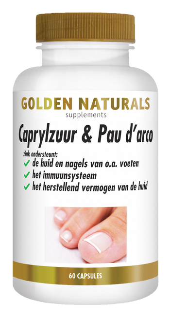 Golden Naturals Caprylzuur & Pau d'arco supplementen flesje met 60 capsules