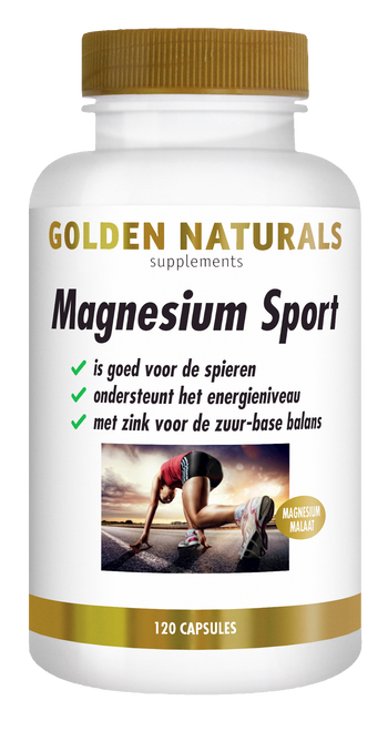 Golden Naturals Magnesium Sport supplementen flesje met 120 capsules