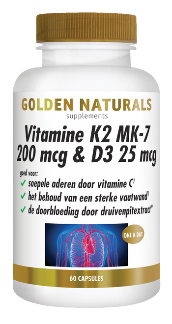 CONF-GN-005 - Golden Naturals Vitamine K2 MK-7 200 mcg & D3 25 mcg 
