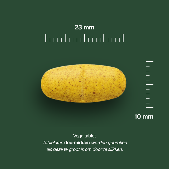 Golden Naturals Multi Gold tablet, geel, 23mm lang, 10mm breed, Vega tablet.