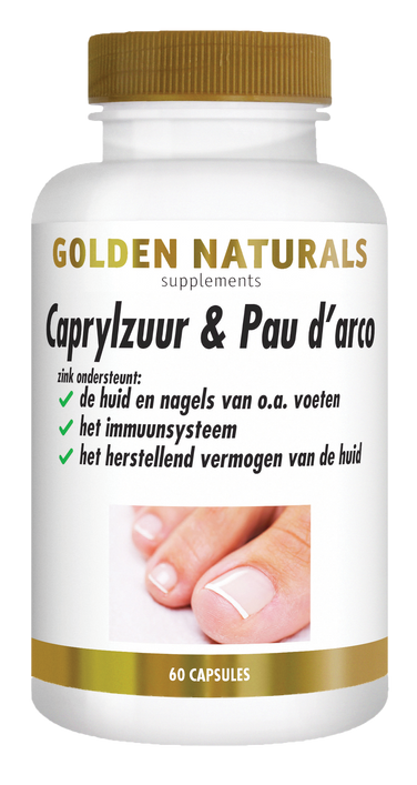 Golden Naturals Caprylzuur & Pau d'arco supplementen flesje met 60 capsules