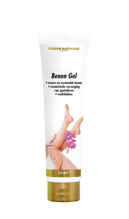 Golden Naturals Benen Gel, 150ml, zijdezachte gel voor benen en voeten, natuurlijk, wit en goud.