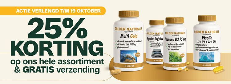 25% korting + gratis verzennding op alles