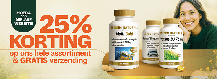 25% korting + gratis verzennding op alles