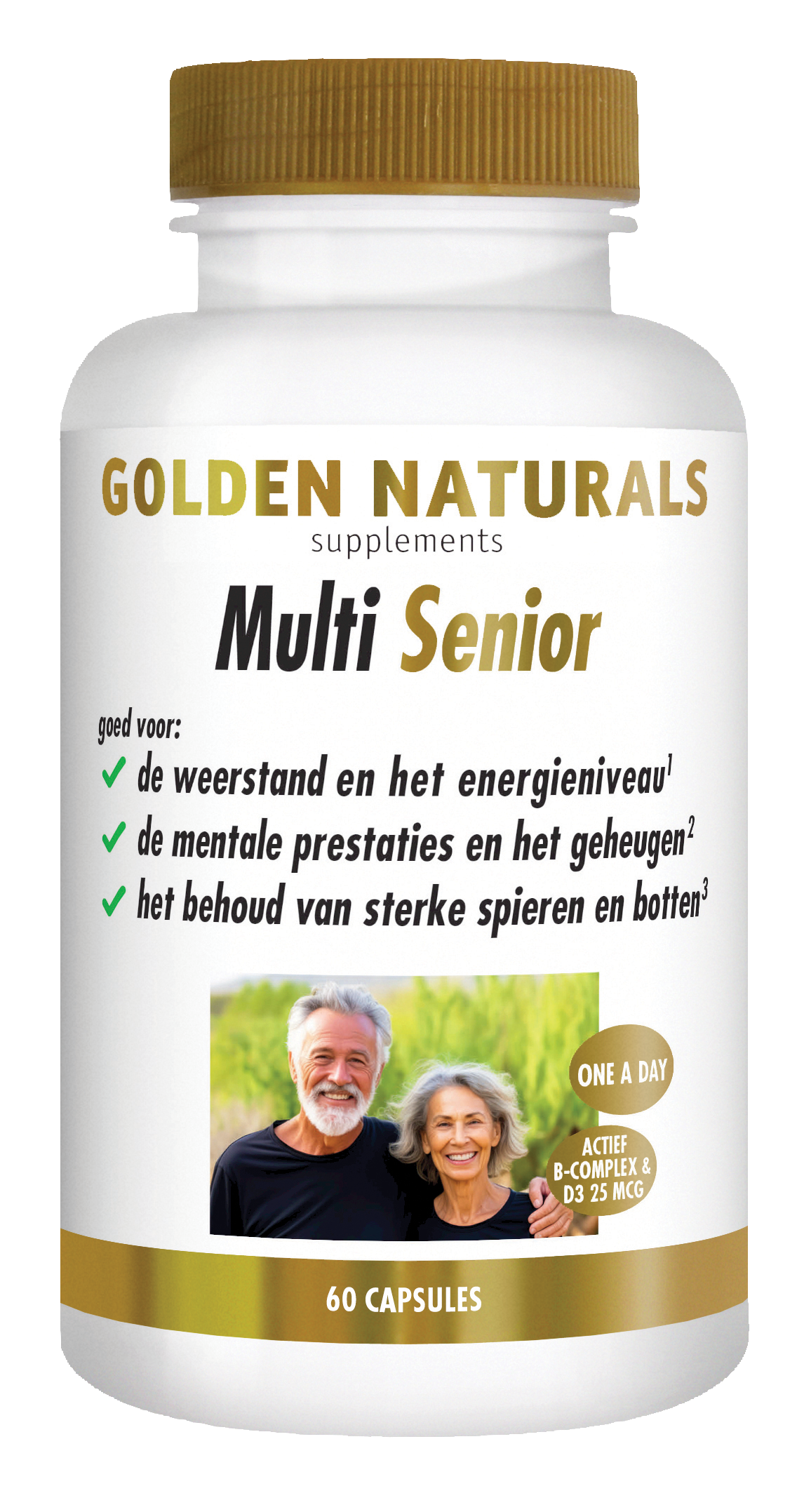 Golden Naturals Multi Senior supplementen flesje met 60 capsules voor senioren