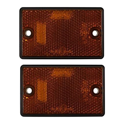 Amber Oblong Side Reflectors ,Screw Type - 77 mm x 46 mm