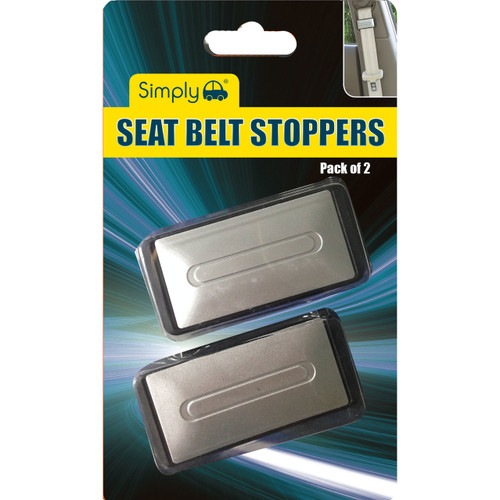 A Pair of Seat Belt Safety Clip - Black & Silver