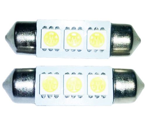 A Pair of White LED Bulbs - 239 12 Volt 38 mm Long