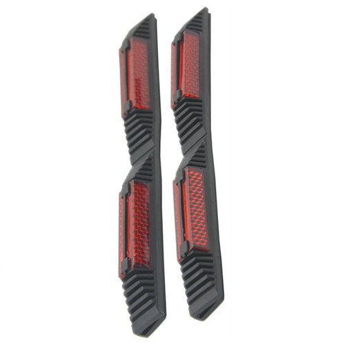 Black Reflective Car Door Edge Protectors - Red Reflectors 