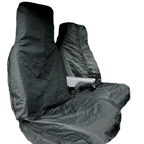 Water Resistant Nylon Seat Covers For 3 Seat Vans - Black Single & Twin