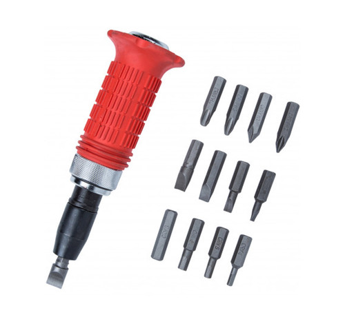 13 Piece Impact Driver Set In Plastic Storage Case - Phillips Flat & Hex