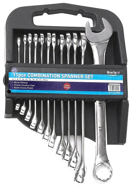 11 Piece Metric Combination Spanner Set - 6 8 9 10 11 12 13 14 15 17 & 19 mm
