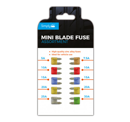 A Mixed Pack Of Mini Blade Fuses - 5, 10, 15, 20, 25 & 30 Amp